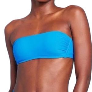 Blue Bandeau Tube Top Bikini w Removable Straps Size Large